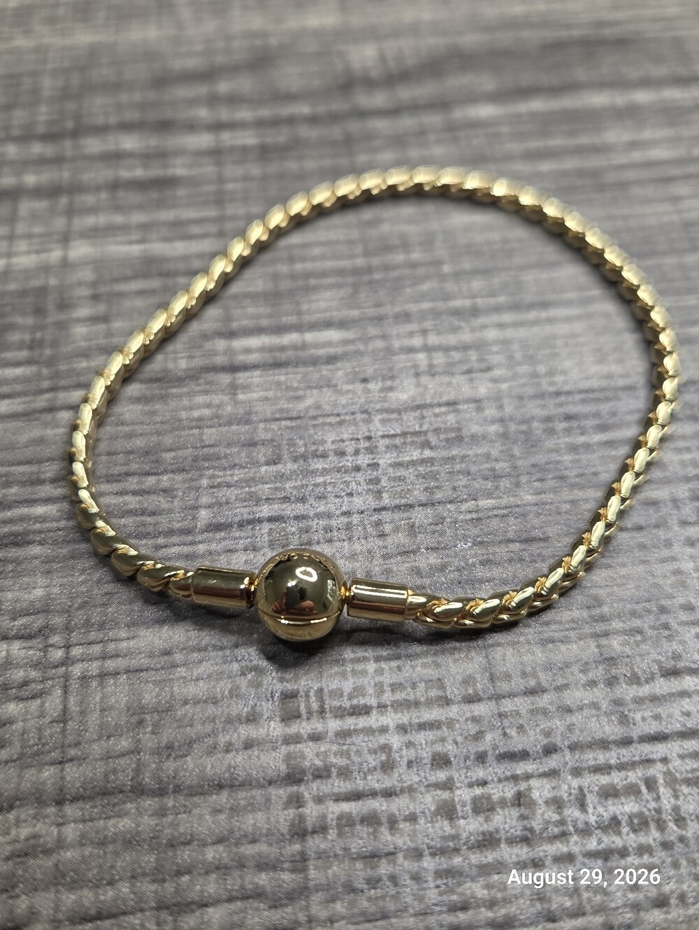 Authentic Pandora Round Clasp Wing Chain Bracelet 14k gold plating